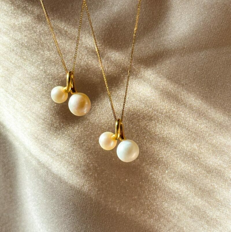 Double Pearl Twist Necklace